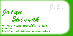 jolan spissak business card